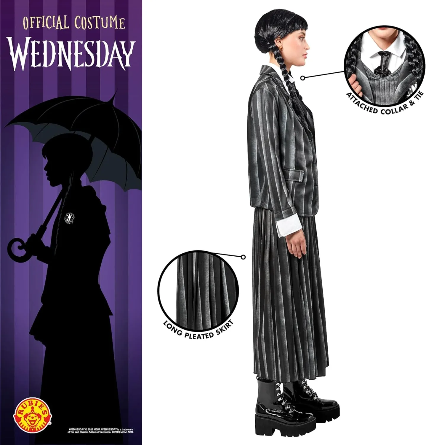 Womens Addams Family Wednesday Addams Nevermore Academy Costume