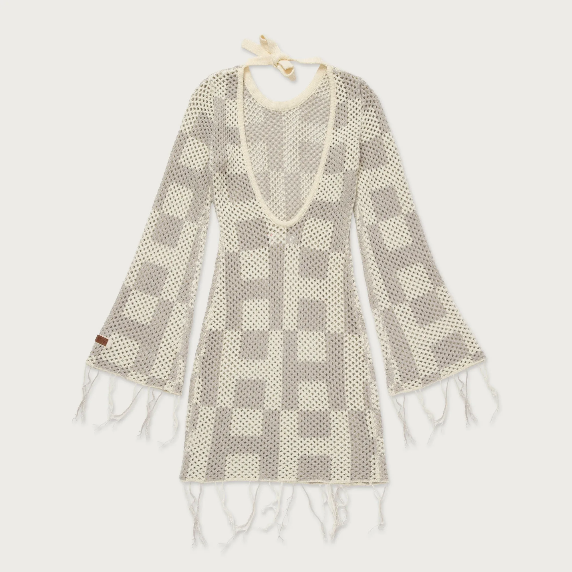 Womens Crochet Dress - Stone