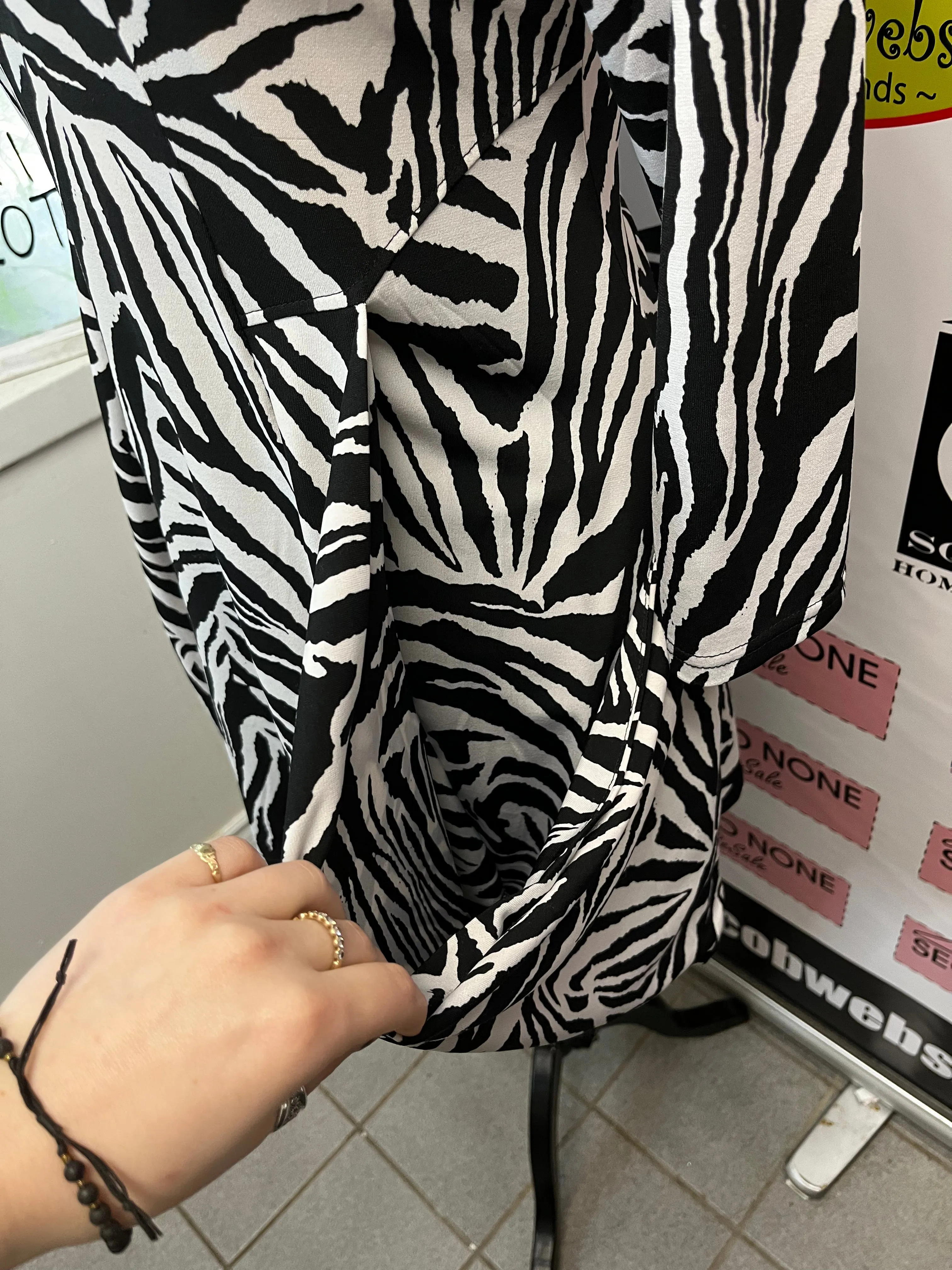 Zebra Half Zip Tunic (Size S)
